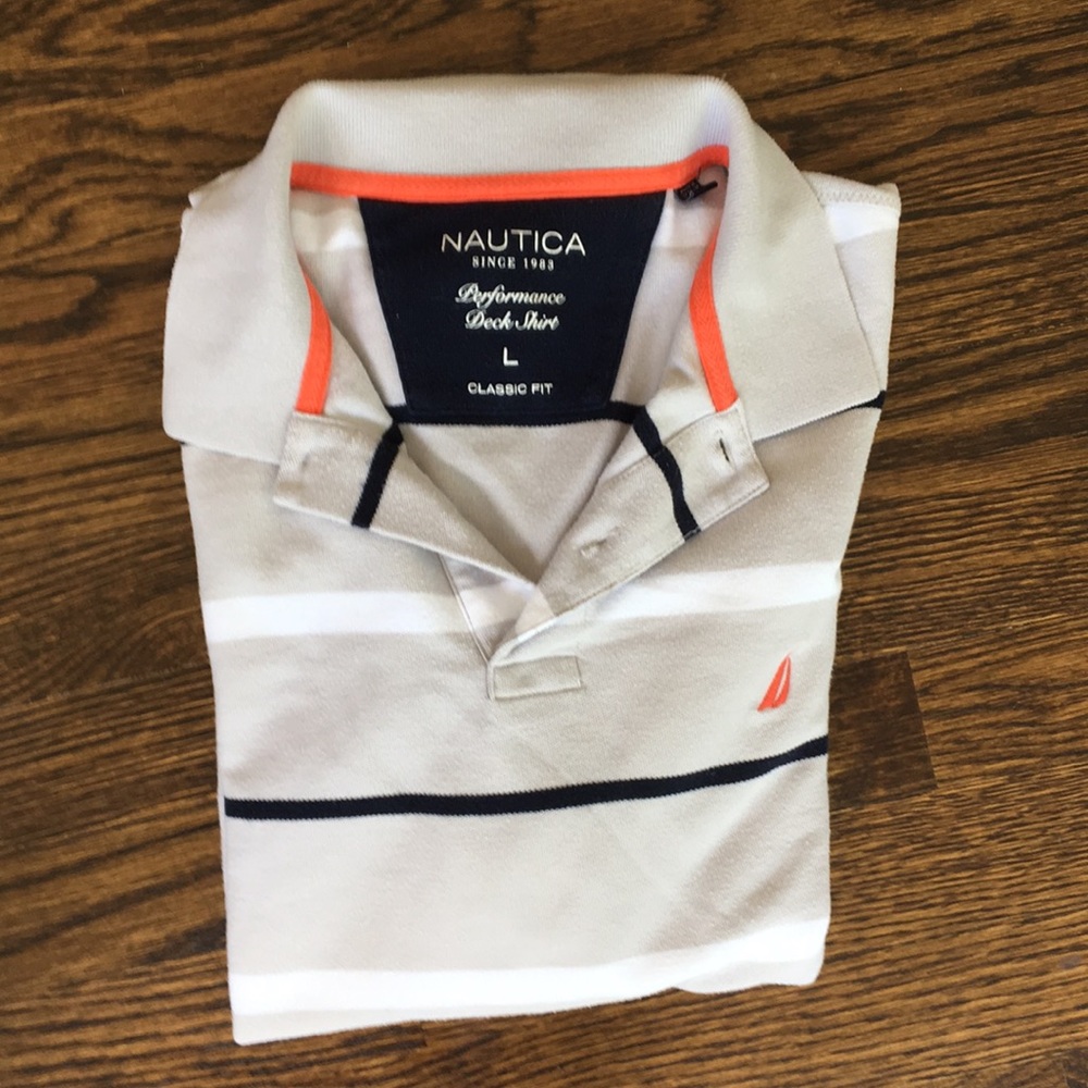 Men’s Nautica shirt sz L gray blk